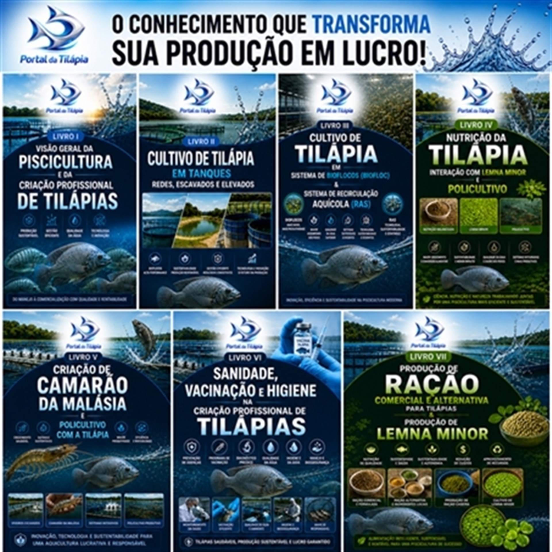 CURSO PROFISSIONAL DE CRIAÇÃO DE TILÁPIAS E CAMARÃO DA MALÁSIA + CURSO DE PRODUÇÃO DE RAÇÃO  + PRODUÇÃO DE LEMNA